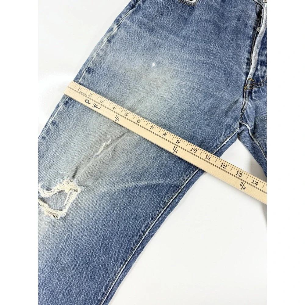 Levi's 501 Denim Blue Jeans Men's‎ 35x33 Distressed Grunge Casual Pants Y2K